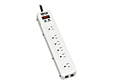 Tripp Lite Surge Protector Power Strip 120V RJ11 RT Angle 6 Outlet Metal 15' Crd - Surge protector - 15 A - AC 120 V - output connectors: 6 - white - for P/N: CLAMPUSBLK, CLAMPUSW