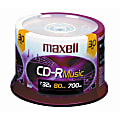 Maxell® Music CD-R Media Spindle, 700MB/80 Minutes, Pack Of 30
