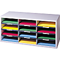 Fellowes® 12-Compartment Desktop Organizer, 12 15/16" x 11 7/8", Dove Gray