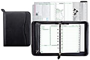 Day-Timer® Avalon 7-Ring Simulated Leather Starter Set With Zipper, 5 1/2" x 8 1/2", Black (D82631E) 1 thumbnail image