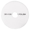 3M™ 4100 Super Polishing Floor Pads, 18" Diameter, White, Pack Of 5 Pads