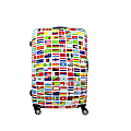 ful Flags Hard Case 3-Piece Plastic Spinner Luggage Set, Multicolor