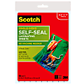 Scotch® Self-Seal Laminating Pouches, 8-1/2" x 11", Clear, Pack of 10 Laminating Sheets