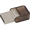 Kingston 64GB DataTraveler microDuo USB 3.0 On-The-Go Flash Drive - 64 GB - USB 3.0, Micro USB - 70 MB/s Read Speed - 15 MB/s Write Speed - Black - 5 Year Warranty