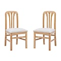 Linon Gilliam Upholstered Side Chairs, White/Natural, Set Of 2 Chairs