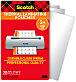 Scotch Thermal Laminating Pouches TP3855-20, 8-1/2" x 14", Clear, Pack Of 20 Laminating Sheets