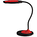 Lorell® LED USB Desk Lamp, Dimmable, Black/Red