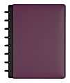 TUL® Discbound Notebook With Leather Cover, Junior Size, Narrow Ruled, 60 Sheets, Purple