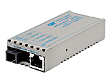 Omnitron miConverter 10/100 Plus - Fiber media converter - 100Mb LAN - 10Base-T, 100Base-FX, 100Base-TX - RJ-45 / SC single-mode - up to 12.4 miles - 1310 (TX) / 1550 (RX) nm