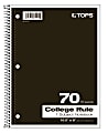 TOPS® Notebook, 8" x 10 1/2", 1-Subject, College Ruled, 140 Pages (70 Sheets), Assorted Colors