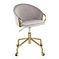 LumiSource Claire Task Chair, Silver/Gold