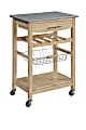 Linon Home Décor Products Canton Granite Top Kitchen Cart, Natural