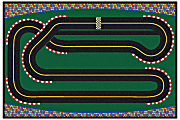 Carpets for Kids® KID$Value Rugs™ Super Speedway Racetrack Activity Rug, 4' x 6' , Green 1 thumbnail image