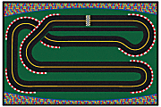 Carpets for Kids® KID$Value Rugs™ Super Speedway Racetrack Activity Rug, 4' x 6' , Green