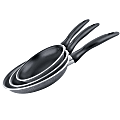 Brentwood BFP-37911 3-Piece Aluminum Nonstick Induction Frying Pan Set, Black 1 thumbnail image