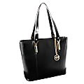 McKleinUSA® M Series SAVARNA Leather Shoulder Tote With 7 1/2” x 10” Tablet Compartment, 14 1/2"H x 5"W x 13"D, Black 1 thumbnail image