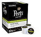 Peet's® Coffee & Tea Single-Serve Coffee K-Cup® Pods, Decaffeinated, House Blend, Carton Of 22
