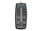 Eaton Tripp Lite Series Protect It! 10-Outlet Surge Protector, 8-ft. Cord, 3345 Joules, Tel/Modem/Coaxial Protection - Surge protector - 15 A - AC 120 V - 1800 Watt - output connectors: 10 - 8 ft cord - black