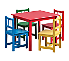 Berman Kids Table & 4 Chairs, Primary Colors