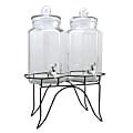 Gibson Home Party Duo Twin Beverage Dispenser, 128 Oz, Clear/Black 1 thumbnail image