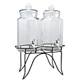 Gibson Home Party Duo Twin Beverage Dispenser, 128 Oz, Clear/Black