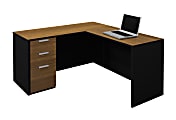 Bestar Pro-Concept L-Shaped Workstation, Chocolate Milk & Black 1 thumbnail image