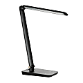 Safco Vamp LED Flexible Light - 16.8" Height - 5" Width - 9 W LED Bulb - Dimmable, Flexible Neck, USB Charging, Adjustable Brightness - 550 lm Lumens - ABS Plastic, Aluminum - Desk Mountable - Black - for Desk, Table