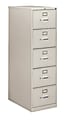 HON® 210 Series Legal-Size Vertical File Cabinet, 5 Drawers, 60"H x 18 1/4"W x 28 1/2"D, Light Gray