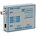 Omnitron Systems FlexPoint 4320-2 Ethernet Transceiver - 1 x Network (RJ-45) - 10Base-T, 10Base-2 - 606.96 ft - Rail-mountable, Wall Mountable, Internal, Rack-mountable