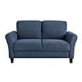 Lifestyle Solutions Winslow Loveseat With Rolled Arms, 32-3/4”H x 59-9/10”W x 31-1/2”D, Blue 1 thumbnail image