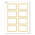 Avery® Adhesive Name Badges, S00-EXZ-PRFNB10, Rectangle, 2-1/3" x 3-3/8", Matte White, Preprinted Multi-Lined Gold Border Design, Pack Of 80 1 thumbnail image