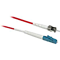 C2G-3m LC-ST 9/125 OS1 Simplex Singlemode PVC Fiber Optic Cable - Red - 3m LC-ST 9/125 Simplex Single Mode OS2 Fiber Cable TAA - Red - 10ft