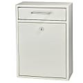 Mail Boss Locking Security Drop Box, 16 1/4"H x 11 1/4"W x 4 3/4"D, White