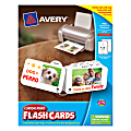 Avery® Custom-Print Flash Cards With Ring And Tabs, 3" x 5", White, Pack Of 100