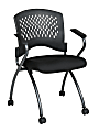 Office Star™ Folding Chair With Casters, Deluxe, Coal/Titanium, Set Of 2 1 thumbnail image
