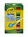 Crayola® Super Tips Washable Markers, Conical Point, Assorted Classic Colors, Box Of 50