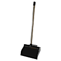 Genuine Joe Lobby Dust Pan - 12" Wide - 30" Handle - Plastic - Black - 6 / Carton 1 thumbnail image