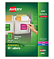 Avery® Removable Laser/Inkjet Organization Labels, AVE6482, 3 1/3" x 4", Assorted Colors, Pack Of 72