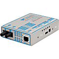 Omnitron FlexPoint 100Mbps Ethernet Fiber Media Converter RJ45 ST Single-Mode 60km - 1 x 100BASE-TX; 1 x 100BASE-LX; US AC Powered; Lifetime Warranty