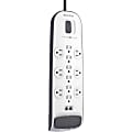 Belkin 12-outlet Surge Protector with 8 ft Power Cord with Cable/Satellite Protection - 12 x AC Power - 1875 VA - 3996 J - 125 V AC Input - Cable TV/Satellite, Phone - 8 ft - External