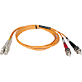 Tripp Lite 3M Duplex Multimode 50/125 Fiber Optic Patch Cable LC/ST 10' 10ft 3 Meter - LC Male - ST Male - 9.84ft - Orange