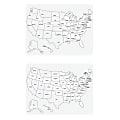 Creativity Street 2-Sided U.S. Map Dry-Erase White Board, 24" x 18", White
