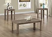 Monarch Specialties 3-Piece Coffee Table Set, Rectangle, Dark Taupe