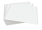 Domtar Continuous Form Paper, Standard Perforation, 12" x 8 1/2", 18 Lb, Blank White, Carton Of 4,000 Forms