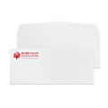 Gummed Seal, Stationery Envelopes, 4-1/8" x 9-1/2",  1-Color Raised Print, Custom #10, 24 lb. White Bond, Box Of 250