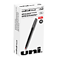 uni-ball® Rollerball™ Pens, Micro Point, 0.5 mm, 80% Recycled, Black Barrel, Red Ink, Pack Of 12 Pens