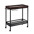 Sauder® Market Commons® Rolling Bar Cart, 32-3/4"H x 33-1/2"W x 14-7/8"D, Rich Walnut/Slate Gray 1 thumbnail image