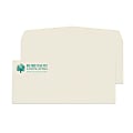 Gummed Seal, Stationery Envelopes, 4-1/8" x 9-1/2",  1-Color Raised Print, Custom #10, 24 lb. Off-White Linen, Box Of 250