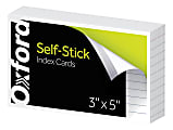 Oxford® Self-Stick Index Cards, 3" x 5", Ruled, White, Pack Of 100 Cards 1 thumbnail image