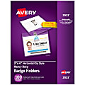 Avery® Heavy Duty Horizontal ID Badge Holders With Clips, 3" x 4", Clear, Box Of 100 1 thumbnail image